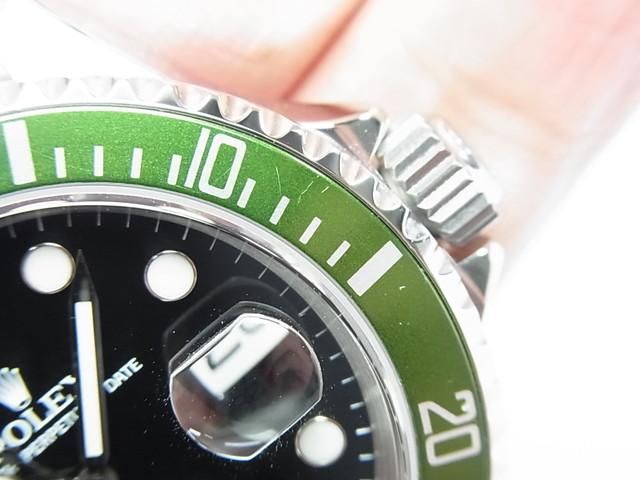 ロレックス純正グリーンサブマリーナ 16610LV フラット4 ベゼル