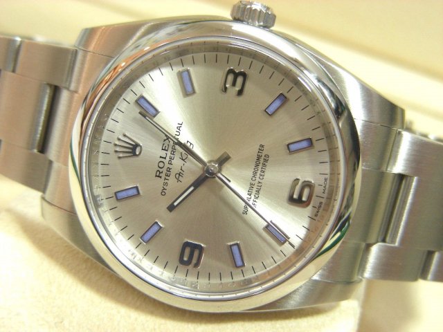 ロレックス エアキング 114200 シルバー・ブルーバーインデックス - 腕時計専門店THE-TICKEN(ティッケン) オンラインショップ