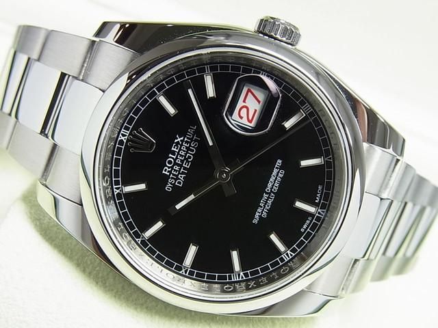 ロレックス デイトジャスト SS ブラック 3連 Ref.116200 G番
