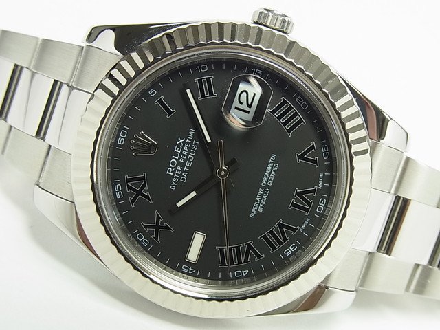 ロレックス デイトジャストII ブラックローマ Ref.116334 V番 - 腕時計 ...