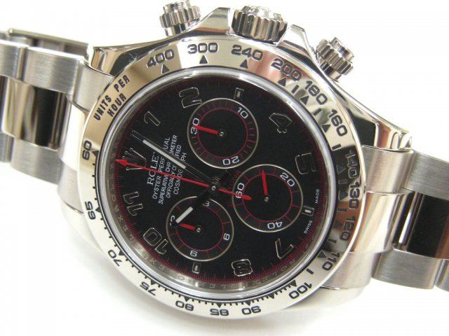 ロレックス デイトナ 18Kホワイトゴールド ブラックアラビア - 腕時計 