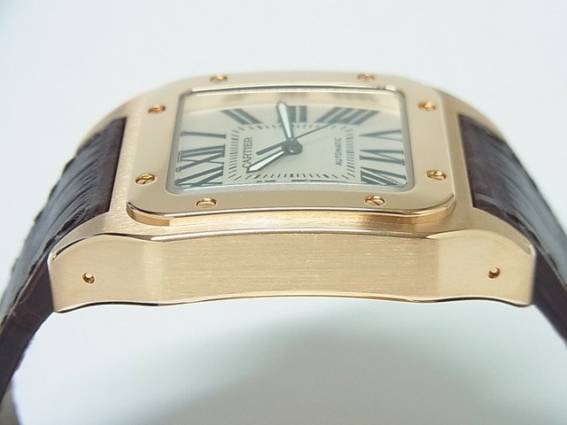 カルティエ サントス100 18KPG LMサイズ 革ベルト - 腕時計専門店THE