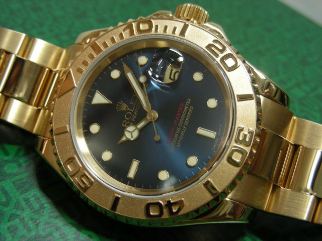 ロレックス ヨットマスター 18Kイエロー 16628 ブルー文字盤 - 腕時計