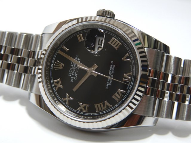 ロレックス デイトジャスト メンズ 116234 黒ローマン - 腕時計専門店 