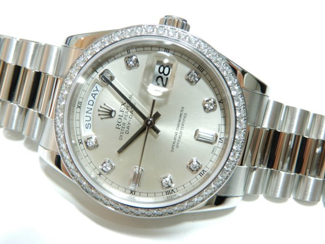 ロレックス デイデイト プラチナ ベゼルダイヤ 118346A - 腕時計専門店 