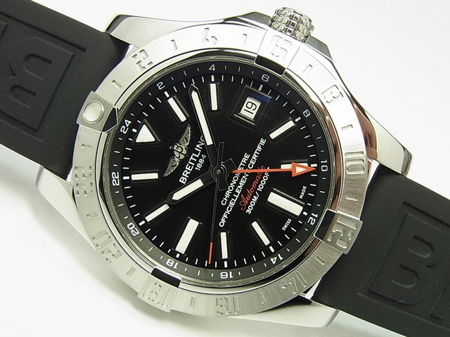 ブライトリング アベンジャーII・GMT 黒 ラバー仕様 正規品 - 腕時計 