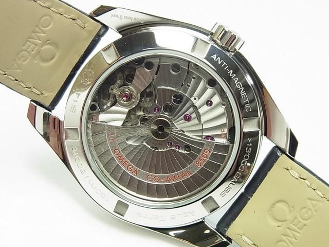 オメガ アクアテラ・マスターコーアクシャル 38.5MM ブルー 革