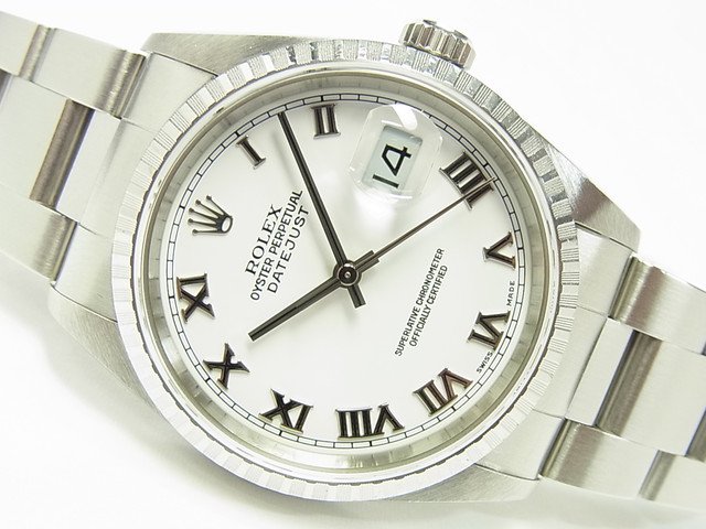 ロレックス デイトジャスト ホワイトローマ 3連 16220 P番 - 腕時計 ...