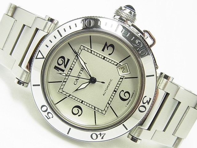 カルティエ パシャ・シータイマー シルバー ブレス W31080M7 - 腕時計 ...