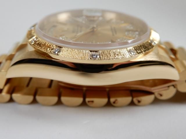 ロレックス デイデイト バークベゼル12Pダイヤ&ミリヤードダイヤ