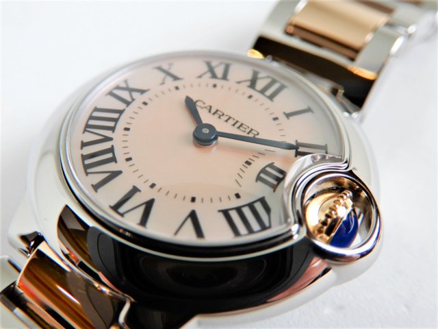 カルティエ バロンブルー・SM ピンクシェル SS&18KPG - 腕時計専門店 