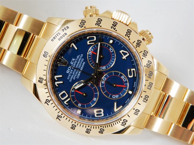 ロレックス デイトナ 18KYG ブルーアラビア 116528 新品同様 - 腕時計