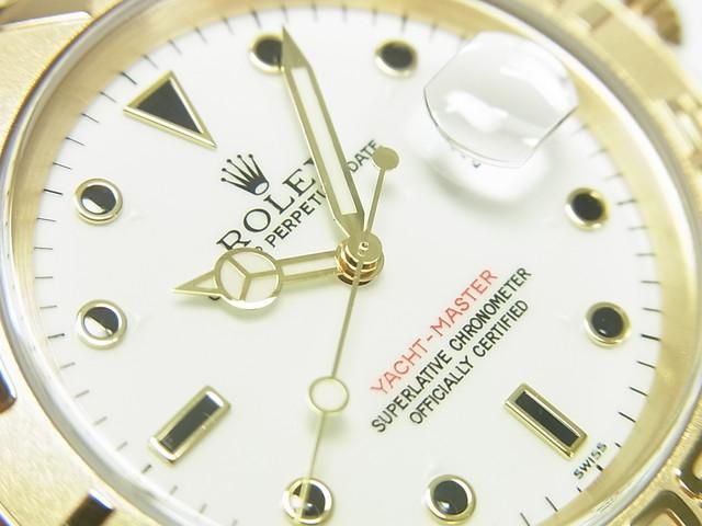 値下げ！刀の鍔 ロレックス ヨットマスター 18KYG ブレス ホワイト 16628 A番