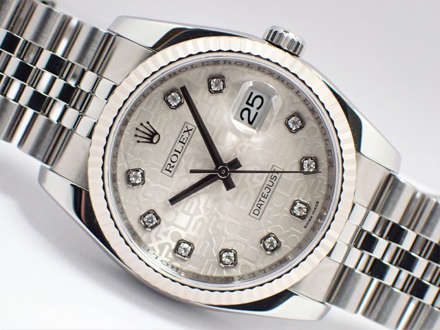 ロレックス デイトジャストWGベゼル 10Pダイヤ 116234G - 腕時計専門店THE-TICKEN(ティッケン) オンラインショップ