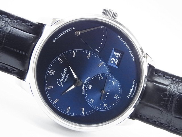 グラスヒュッテ・オリジナル パノリザーブ 40MM ブルー文字盤 - 腕時計