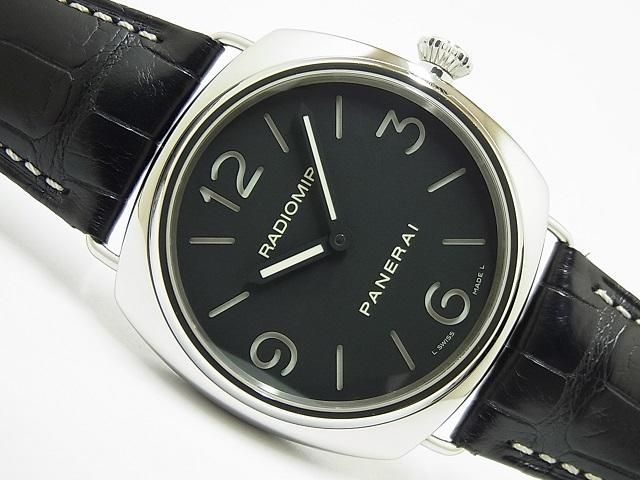 PANERAI パネライ ラジオミール ベース PAM00210 I番 100m防水 裏スケ 黒 ブラック SS ステンレス 純正ベルト 純正尾錠 メンズ 手巻き【6ヶ月保証】【腕時計】