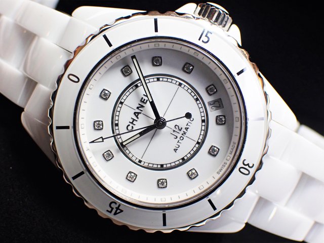 シャネル J12 メンズ ホワイトセラミック 12Pダイヤ H5705 - 腕時計 
