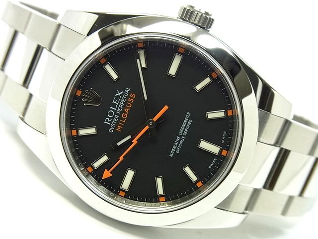 ロレックス ミルガウス ブラック文字盤 116400 V番 正規品 - 腕時計 ...