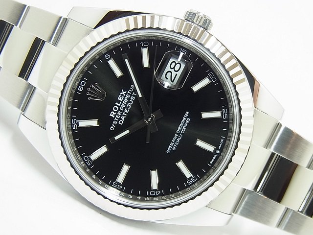 ロレックス デイトジャスト41 ブラック 126334 オイスターブレス - 腕時計専門店THE-TICKEN(ティッケン) オンラインショップ