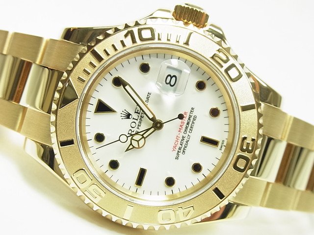 ロレックス ヨットマスター 18KYG ブレス ホワイト 16628 A番 - 腕時計 ...