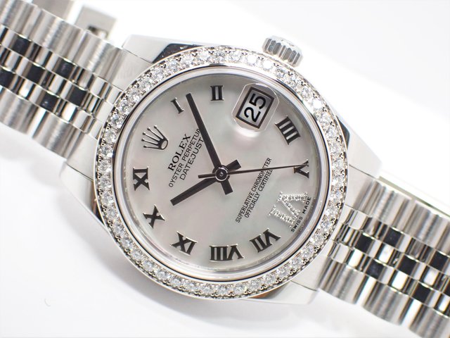 ロレックス デイトジャスト 31MM ホワイトシェル VIダイヤ - 腕時計