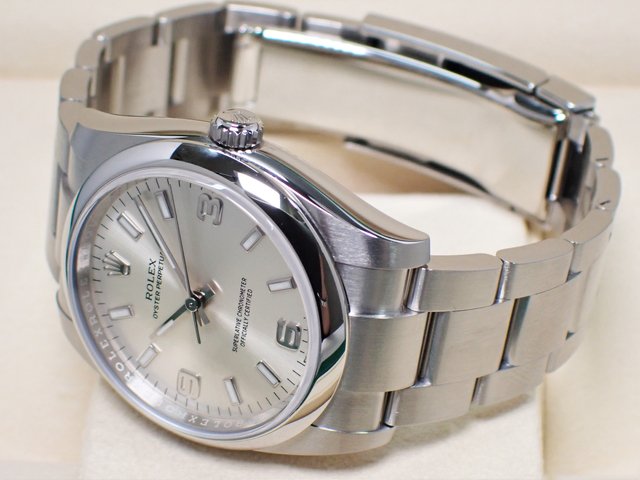 ロレックス ROLEX オイスターパーペチュアル 34 114200 シルバー/369アラビア文字盤 腕時計 メンズ - 腕時計(アナログ)