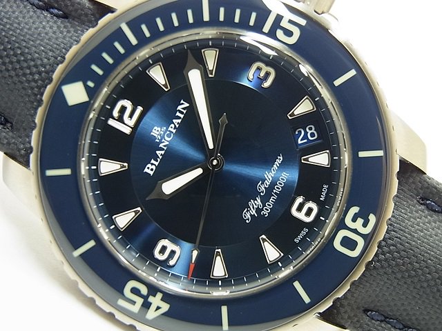 ブランパン フィフティファゾムス チタン ブルー 国内正規品 - 腕時計