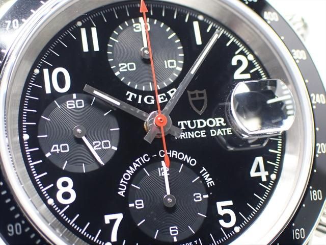 チュードル クロノタイム・TIGER 黒アラビア レザー Ref.79260 