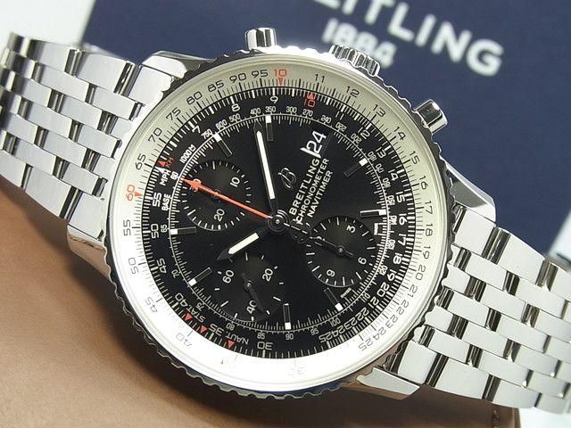 BREITLING腕時計 黒文字盤 ブライトリング】ブラックの文字盤にダイヤが輝くレディース