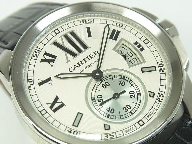 カルティエ カリブル ドゥ カルティエ シルバー文字盤 W7100037 革
