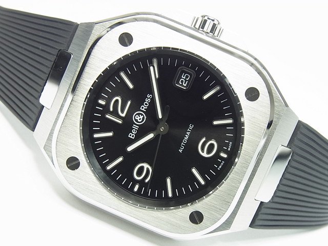 ベル＆ロス BR05 ブラックスティール ラバー仕様 正規品 - 腕時計専門 