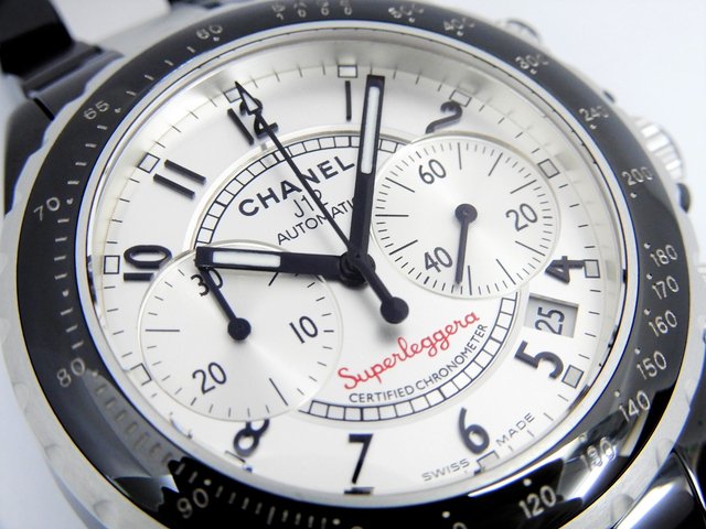 シャネル J12 スーパーレッジェーラ クロノグラフ 41MM H1624 - 腕時計 
