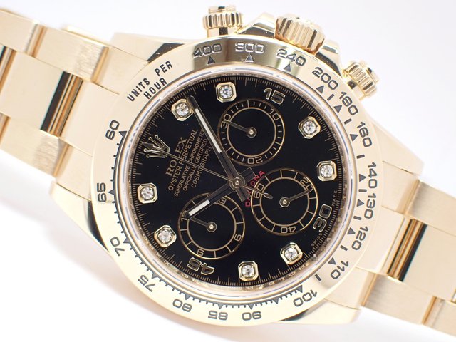 ロレックス デイトナ ブラック 8Pダイヤ 18KYG 116508G '18年 - 腕時計 ...