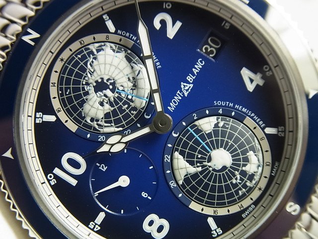 モンブラン 1858・ジオスフェール ブルー Ti&SS Ref.MB125567 - 腕時計 