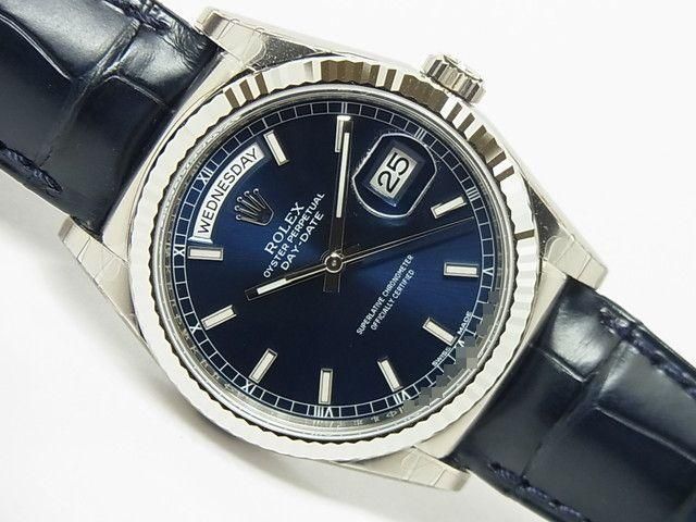 kitty311様 ロレックス デイデイト ブルー 18KWG 保護シール付 118139