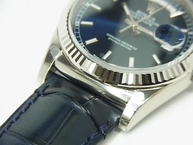 ロレックス デイデイト ブルー 18KWG 保護シール付 118139 - 腕時計