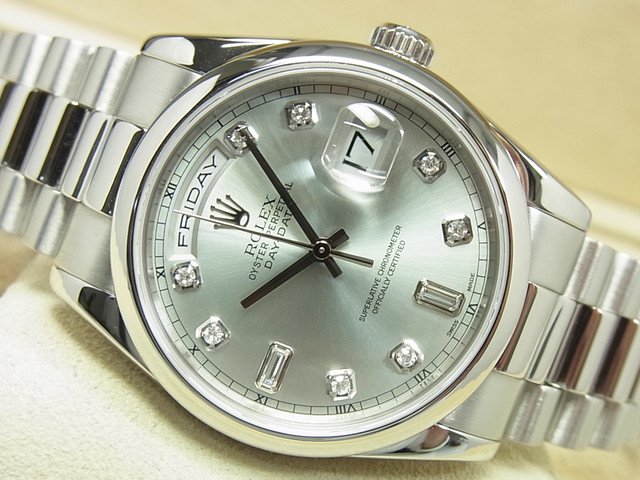ロレックス デイデイト PT アイスブルー Ref.118206A P番 - 腕時計専門