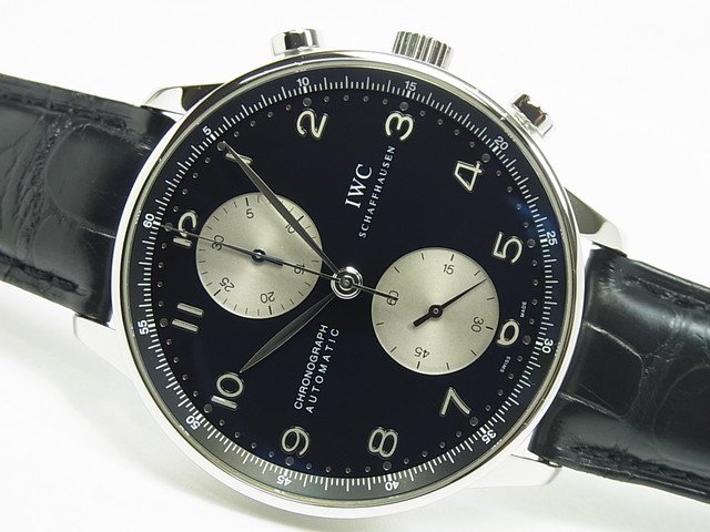 IWC ポルトギーゼ・クロノ ブラック×シルバー Ref.IW371404 - 腕時計