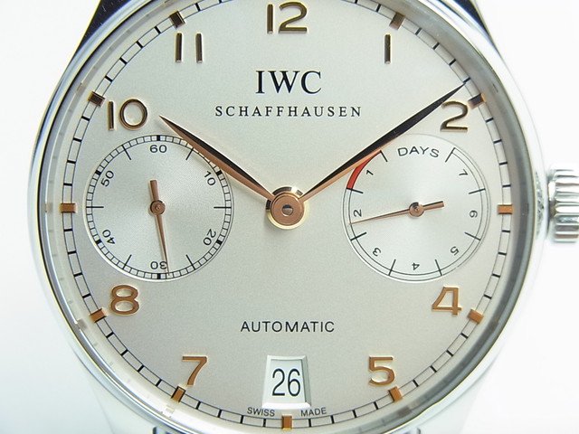 IWC ポルトギーゼ・オートマティック 7デイズ シルバー文字盤 IW500114 正規品 - 腕時計専門店THE-TICKEN(ティッケン)  オンラインショップ
