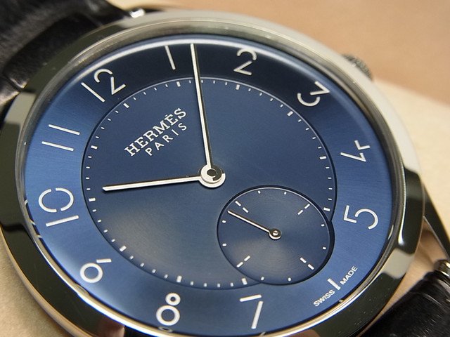 エルメス スリム ドゥ エルメス 39.5MM ブルー文字盤 正規品 - 腕時計