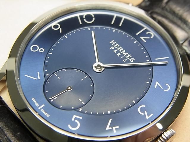 エルメス スリム ドゥ エルメス 39.5MM ブルー文字盤 正規品