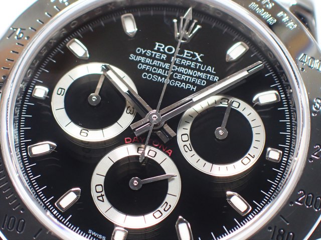 ロレックス デイトナ ステンレス ブラック 116520 V番 - 腕時計専門店 