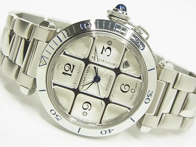 カルティエ パシャ グリッド 38MM シルバー文字盤 W31040H3 - 腕時計 