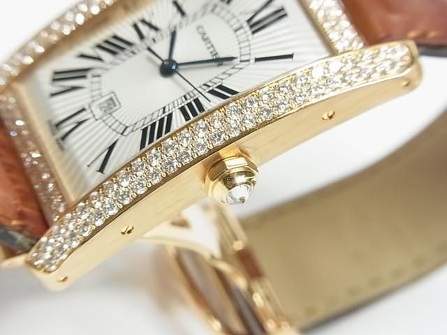 カルティエ タンクアメリカン LM 18KPG ケースダイヤ WB704851