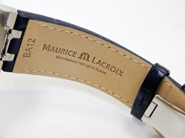 Maurice Lacroix 42mm用 レザーベルト\u0026バックル ネイビー ...