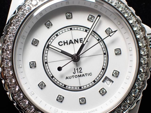 J12 ダイヤモンドベゼル, 12.1, 38mm ブラック | CHANEL シャネル