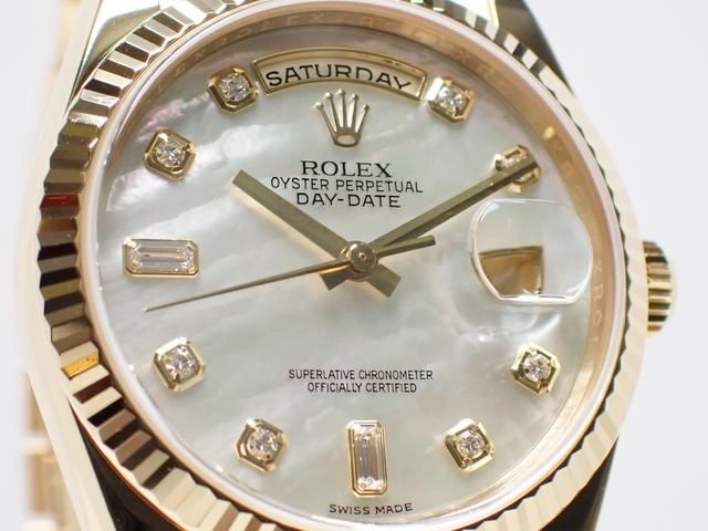 【SALE／37%OFF】 ロレックス デイデイト ホワイトシェル・インデックス YG 36MM 家庭用ゲームソフト