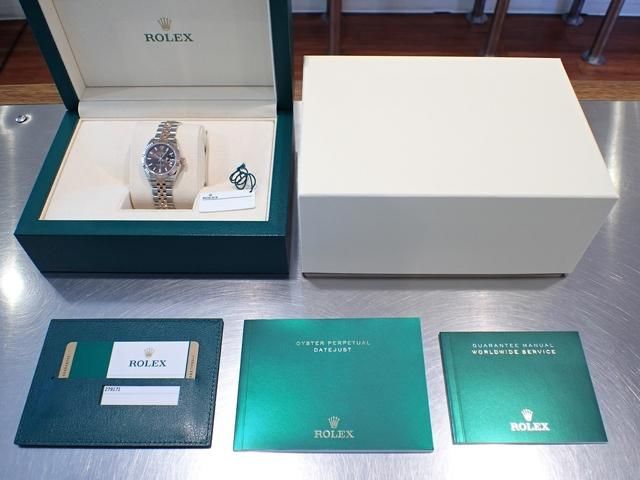 ロレックス デイトジャスト28 レディース PGコンビ チョコレートバー
