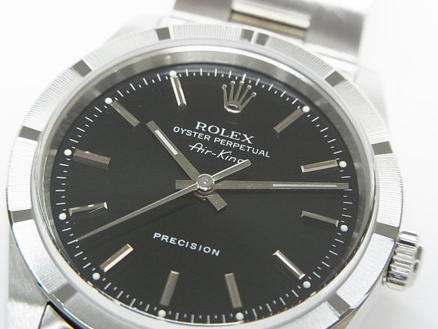 ロレックス　エアキング　ブラック文字盤　エンジンターンドベゼル　P番　14010 - 腕時計専門店THE-TICKEN(ティッケン) オンラインショップ