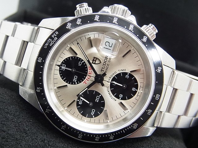 チュードル クロノタイム シルバー×ブラック TIGER Ref.79260 - 腕時計 